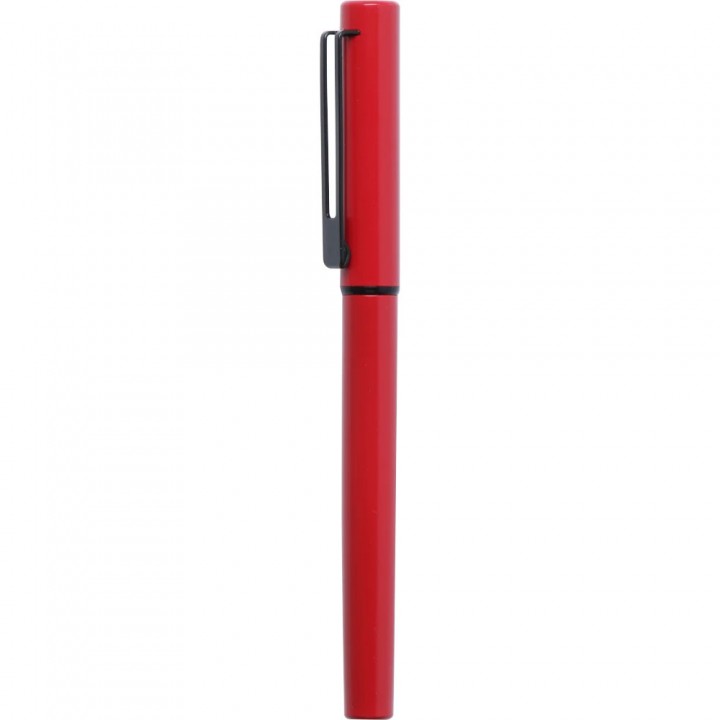 Kırmızı Kapaklı Lazer Baskılı Metal Roller Kalem